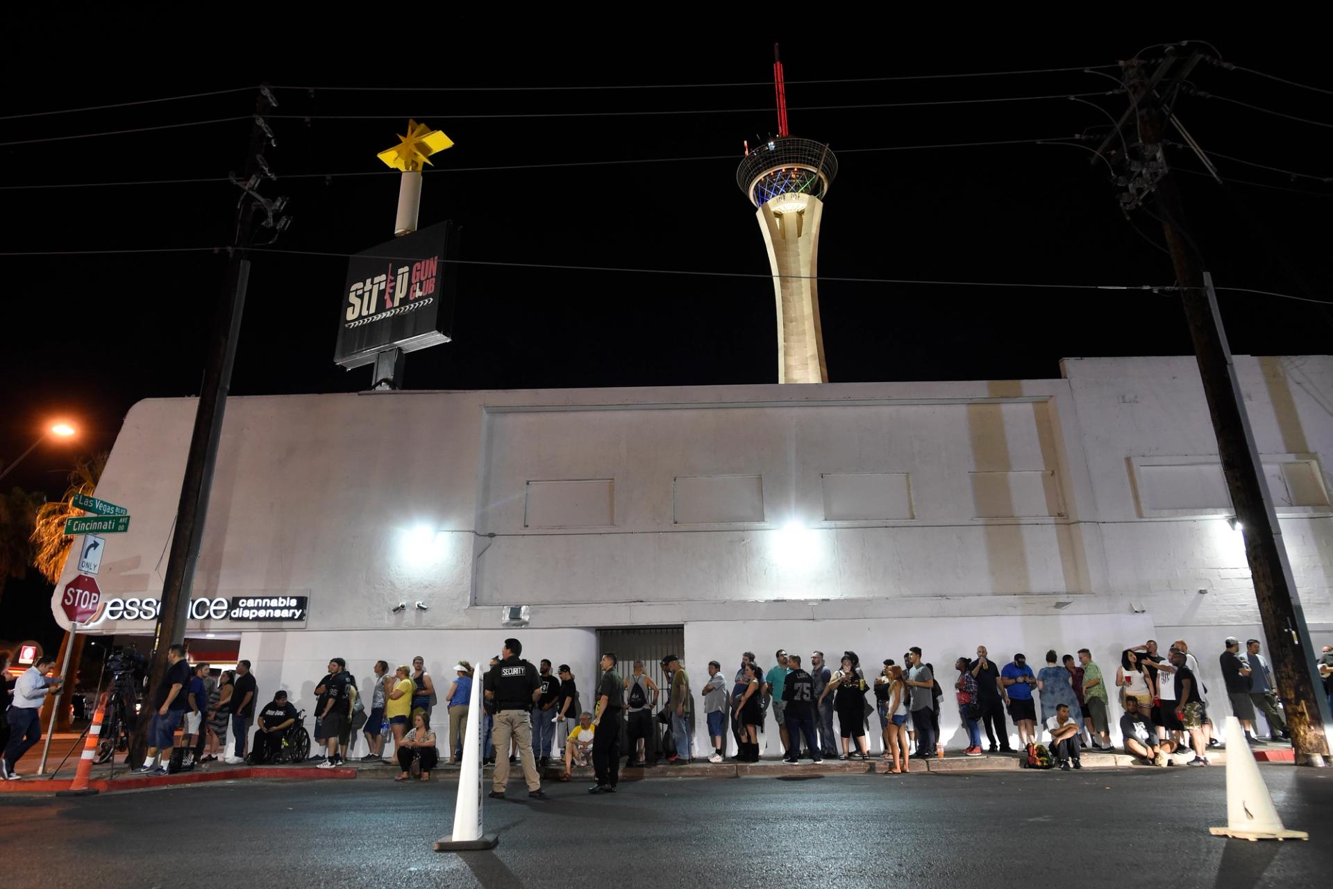 Crowds line up in 2017 for the first recreational pot sales in Las Vegas.