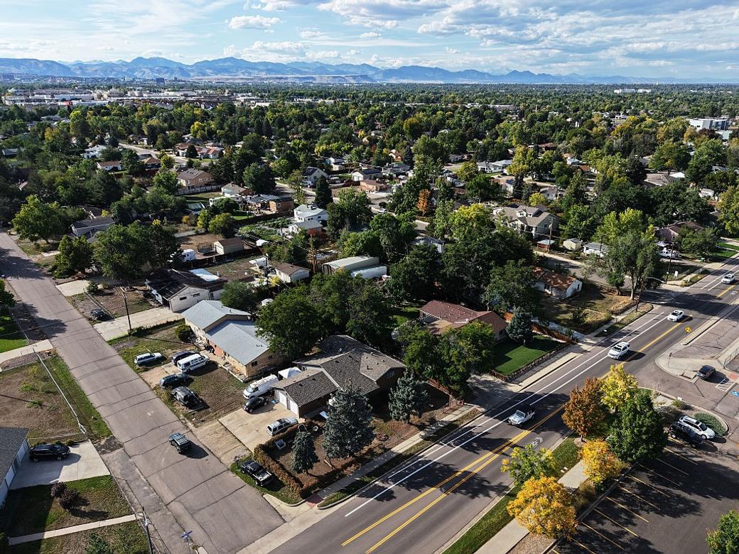 Residential area near the corner of South Harlan St. and West Jefferson Pl. in Lakewood, Colorado on Friday, September 26, 2025.