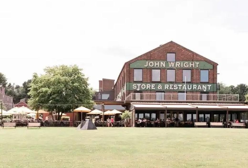 The outside of John Wright Restaurant. 