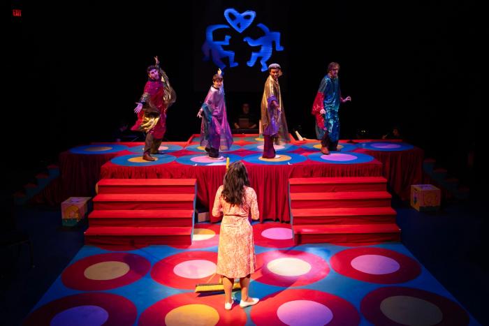 Four people in sequin c