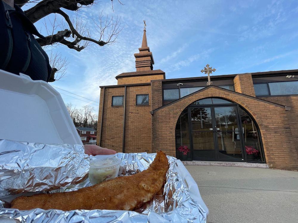 Fried fish from St. Sava Serbian Orthodox Church in McKeesport.