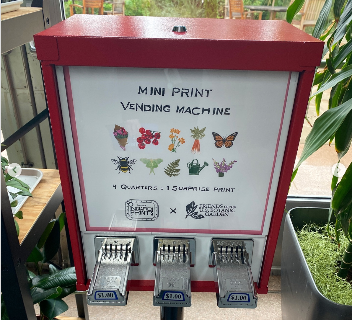 Inciardi Print vending machine at the U.S. Botanic Garden. (Courtesy of Friends of the U.S. Botanical Garden)