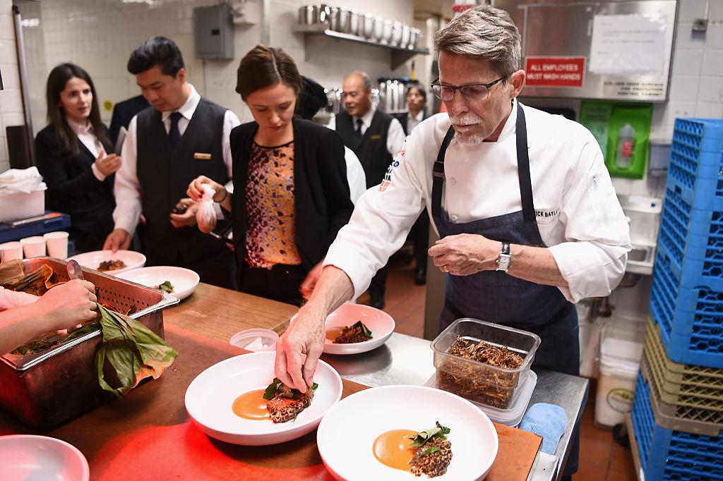 Chef Rick Bayless prepared food in New York City in 2016