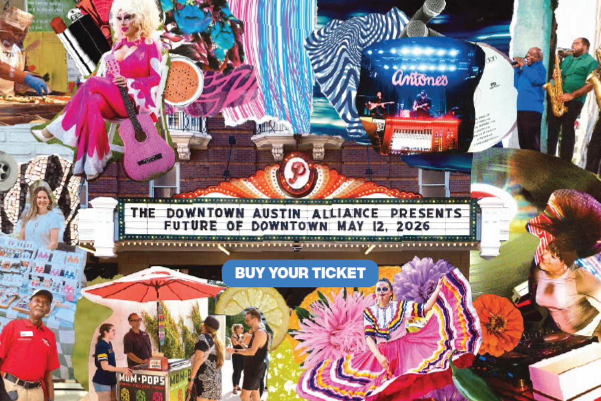 Display ad for Downtown Austin Alliance presents "Future of Downtown"; May 12, 2026