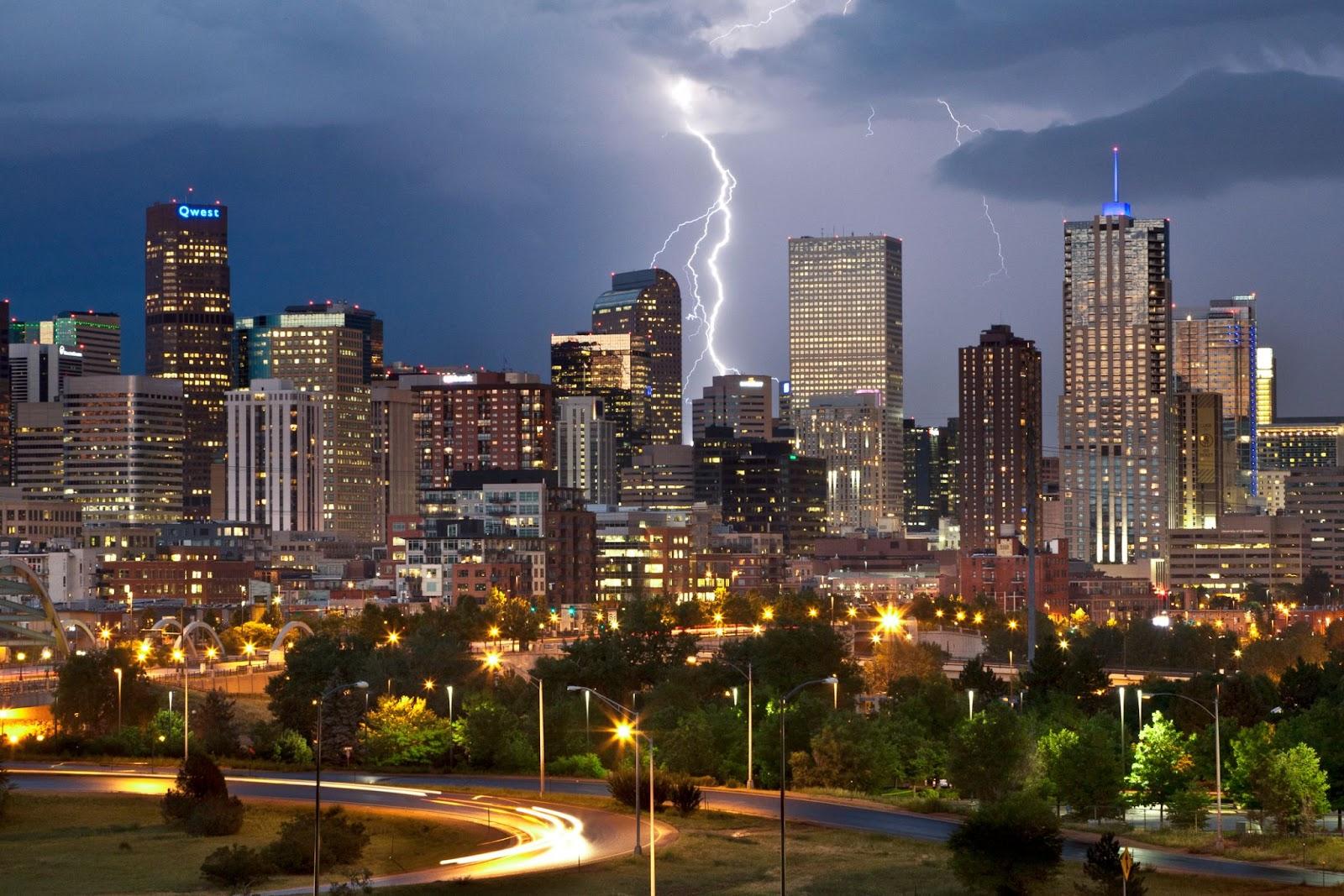 a storm breaks out over denver