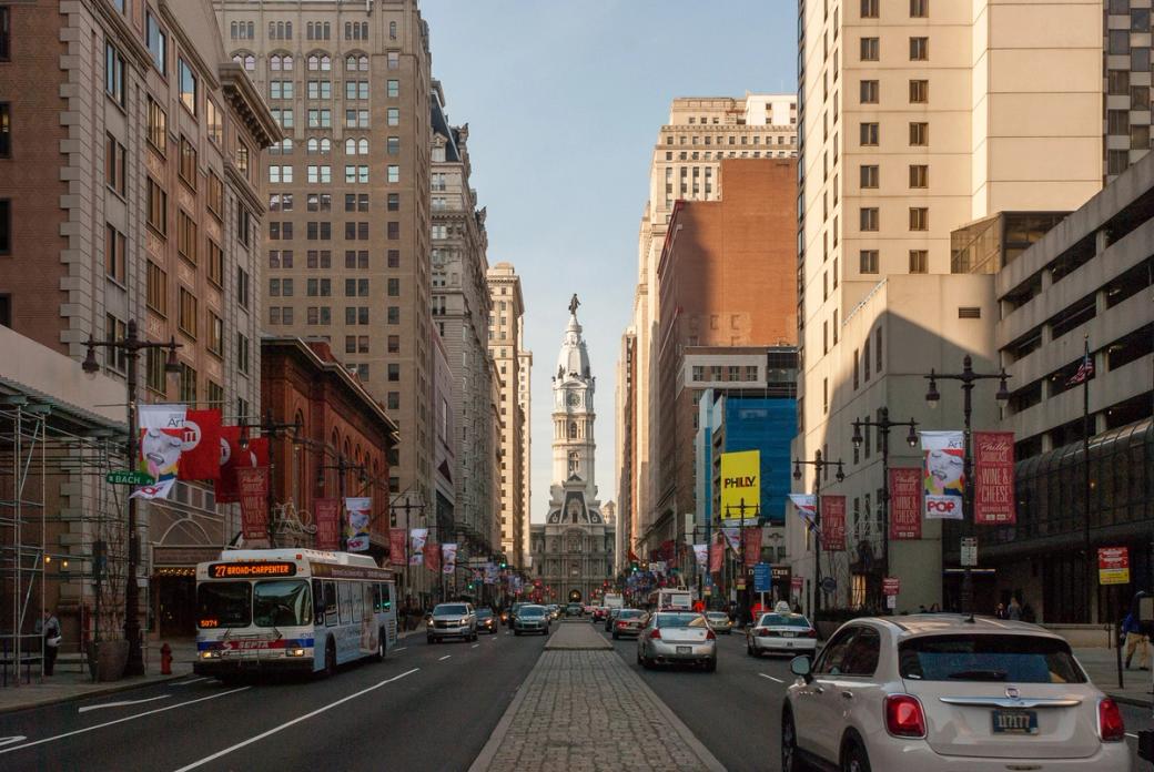 Philadelphia City Hall as seen from N. Broad Street.