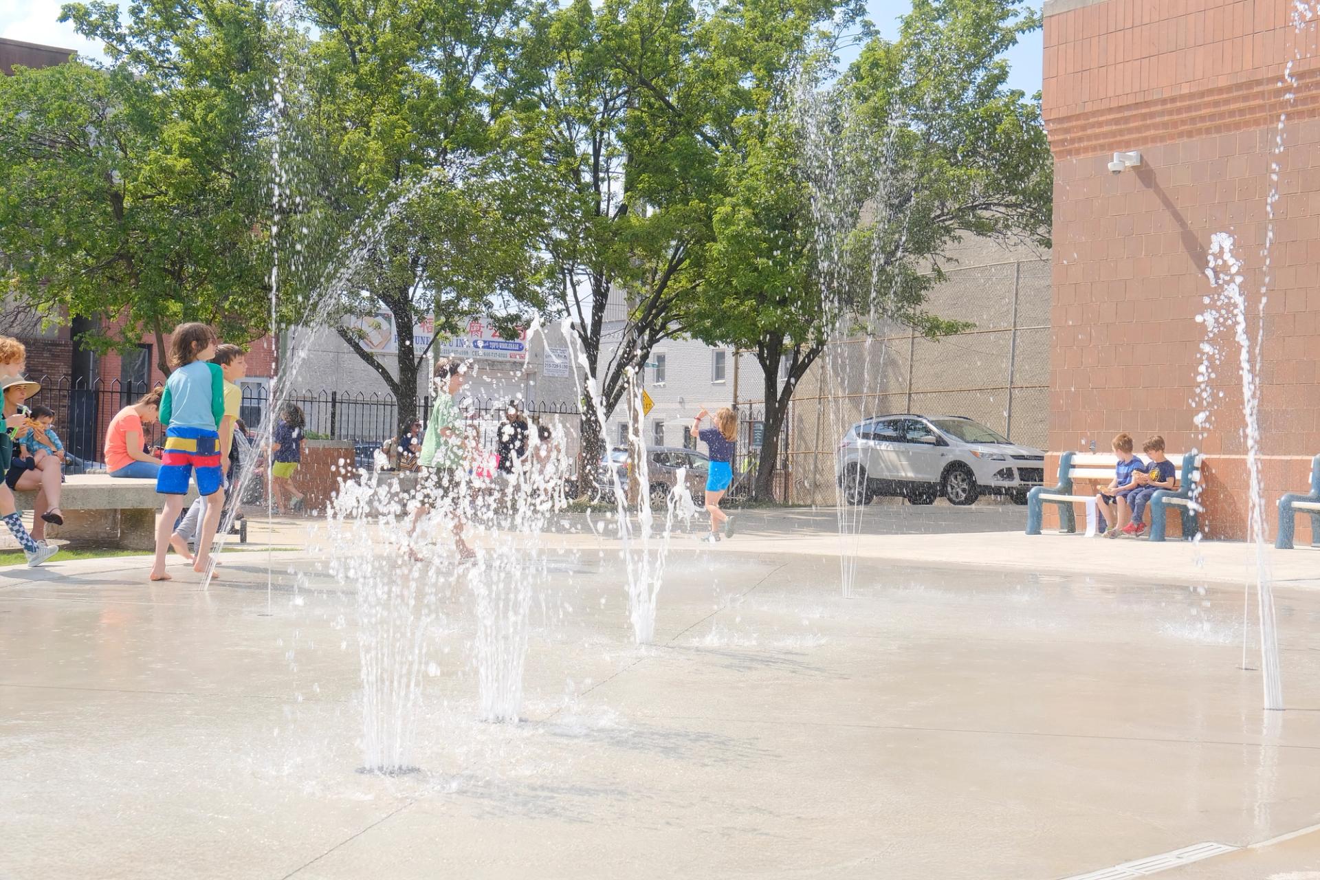 The sprayground at East Passyunk Community Center.