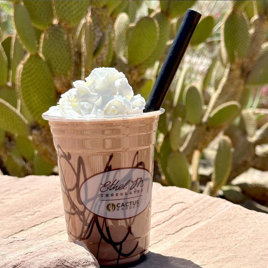 A delicious chocolate beverage from Ethel M Chocolates’ cactus garden.