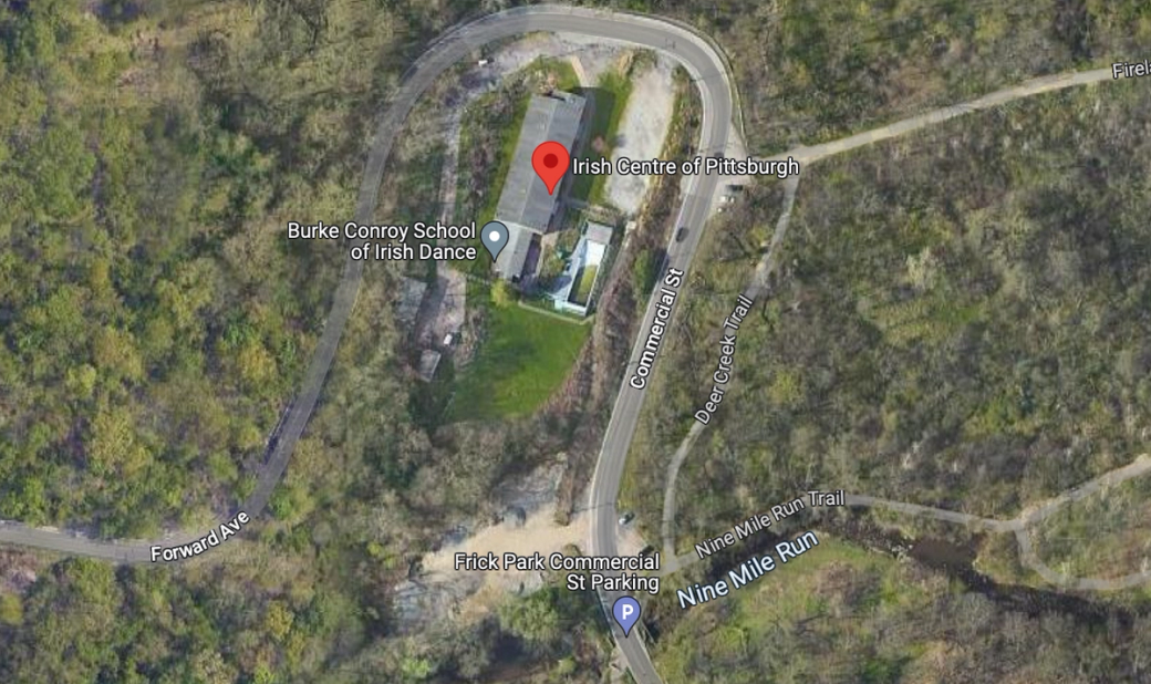 A view of The Irish Centre of Pittsburgh on Google Maps. (Google)