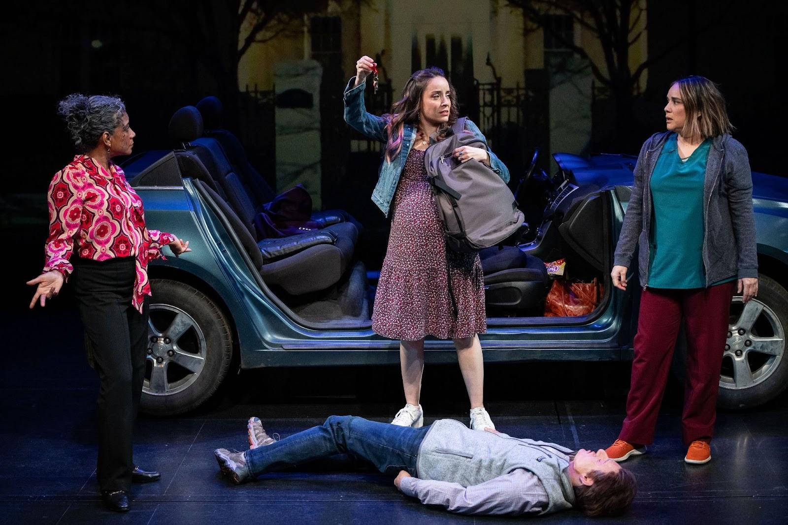 Zuleyma Guevara, Jamie Ann Romero, and Xochitl Romero in the DCPA production of “Cebollas.”