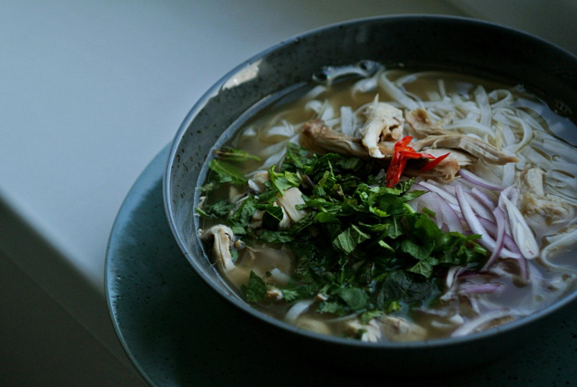 A bowl of pho