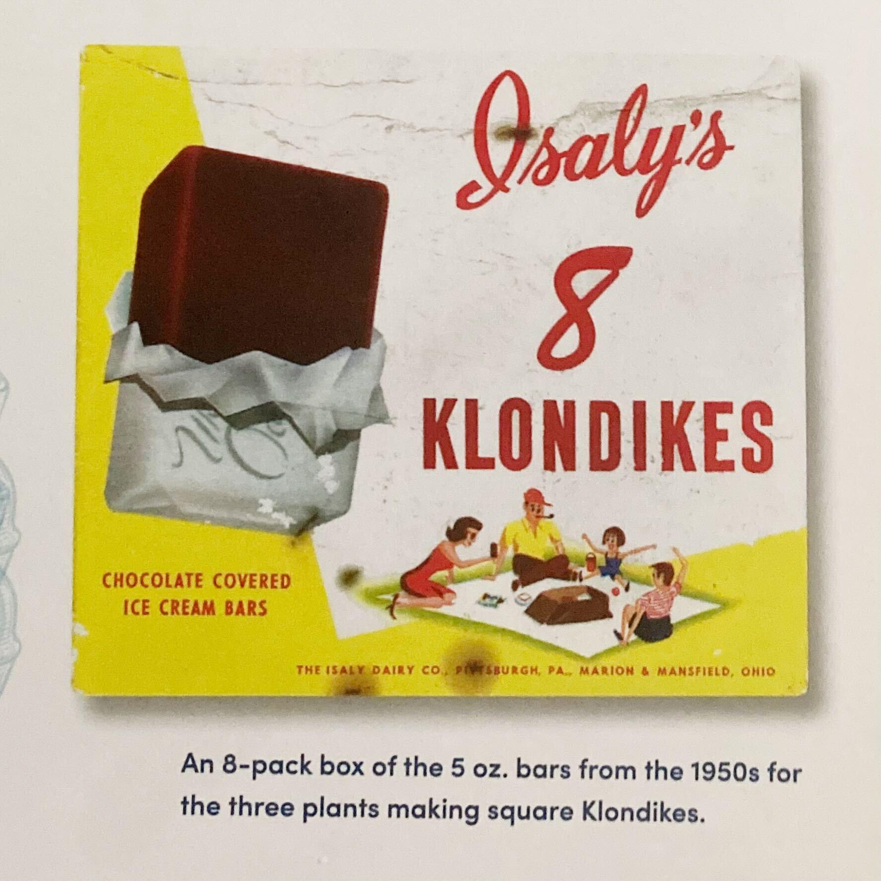 A snapshot of old Isaly’s Klondikes packaging from Brian Butko’s book, Isaly’s Chipped Ham, Klondikes, and Other Tales from Behind the Counter.”