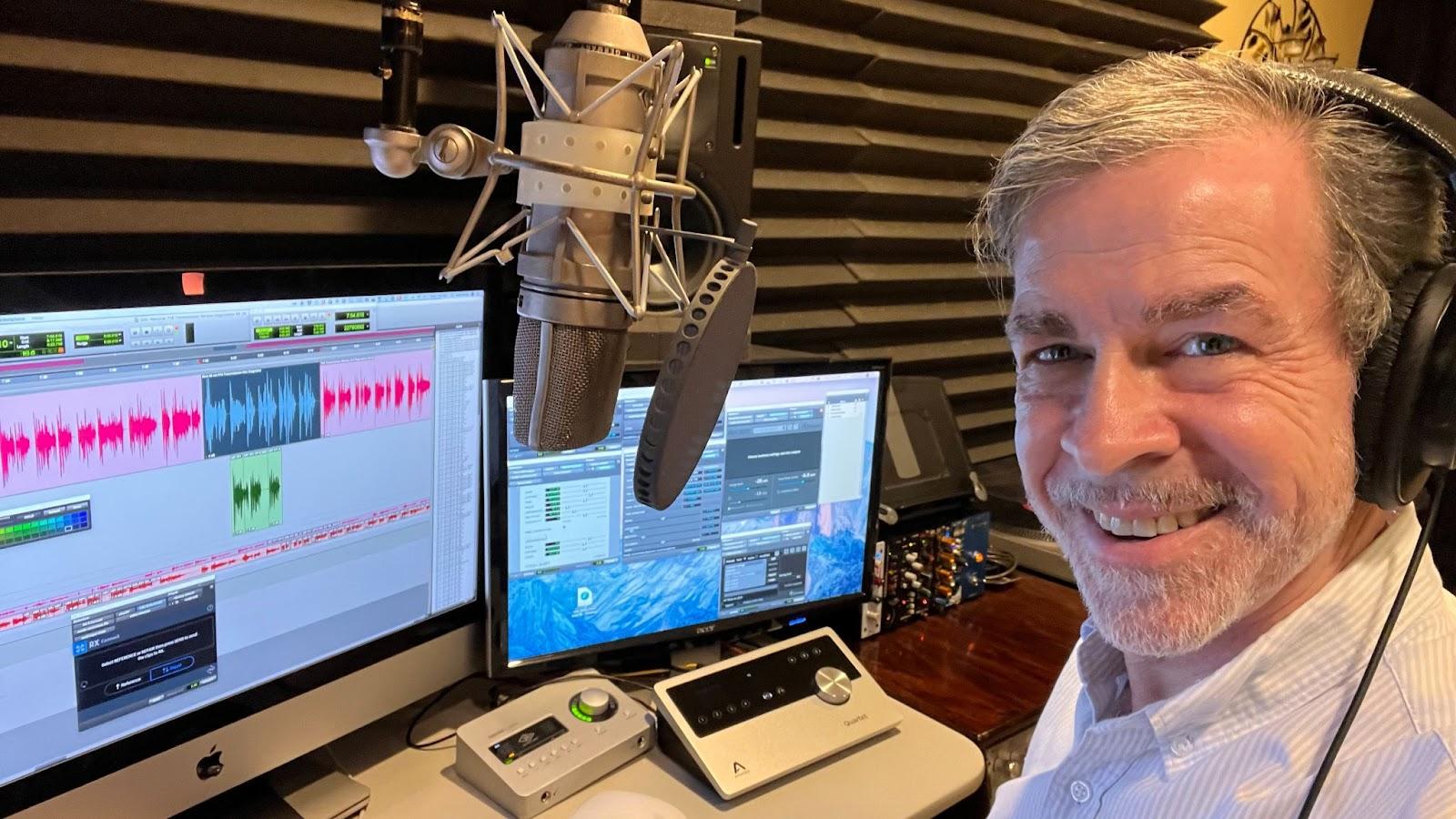 Lee Crooks in his home recording studio