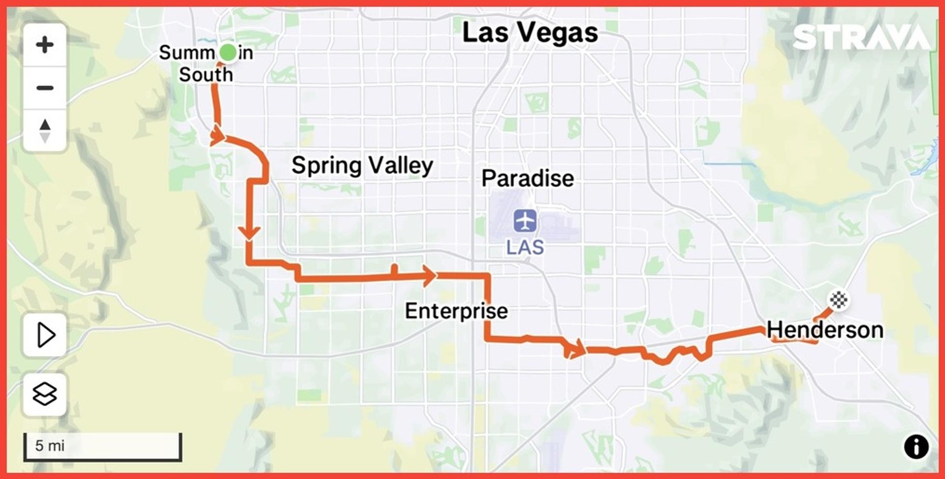 A map of the Taco Bell Ultra route. 