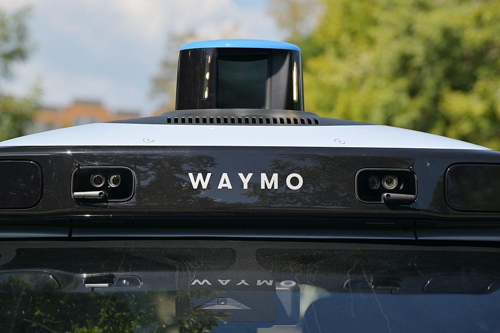 closeup image of the sensor equipment on top of a Waymo taxi in Denver, Colorado