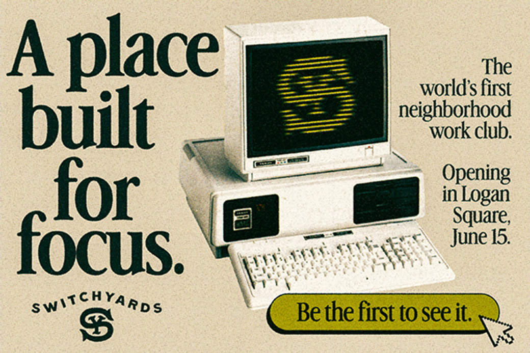 Display ad for Switchyards: A place built for focus 
