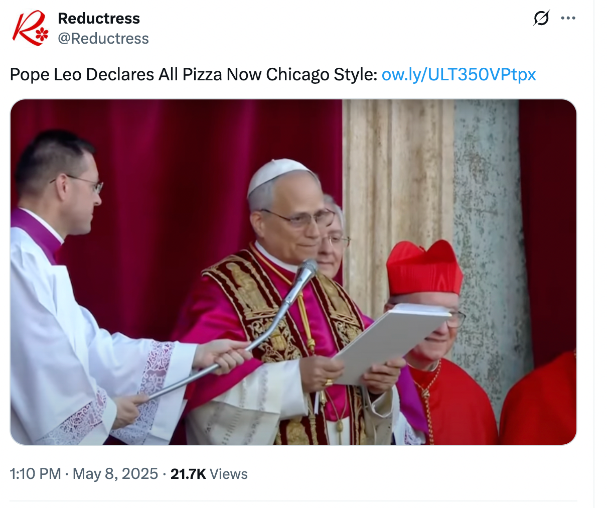 The new pope addressing a crowd.