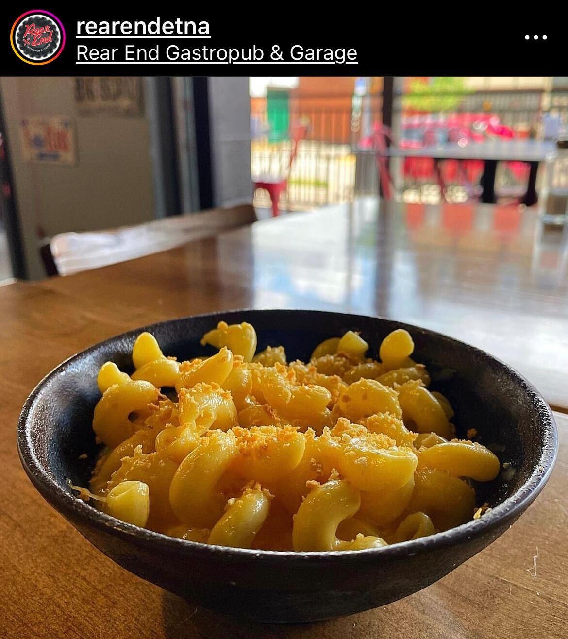 A bowl of macaroni and cheese from the Rear End Gastropub & Garage in Pittsburgh, PA.