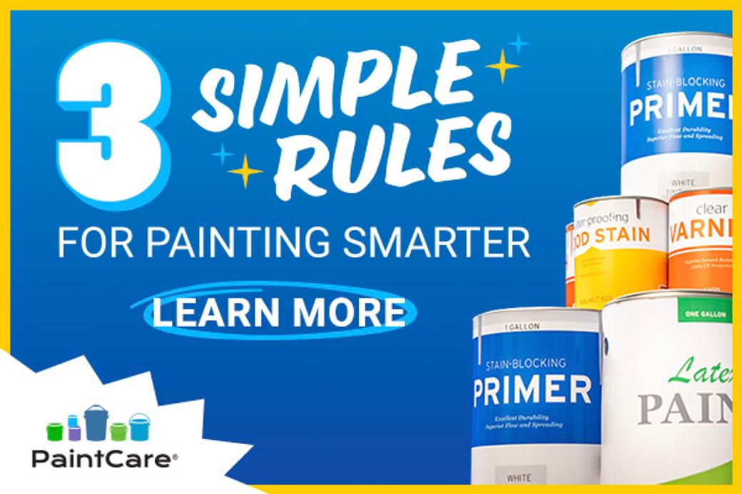 Display ad for PaintCare: 3 Simple Rules for Painting Smarter