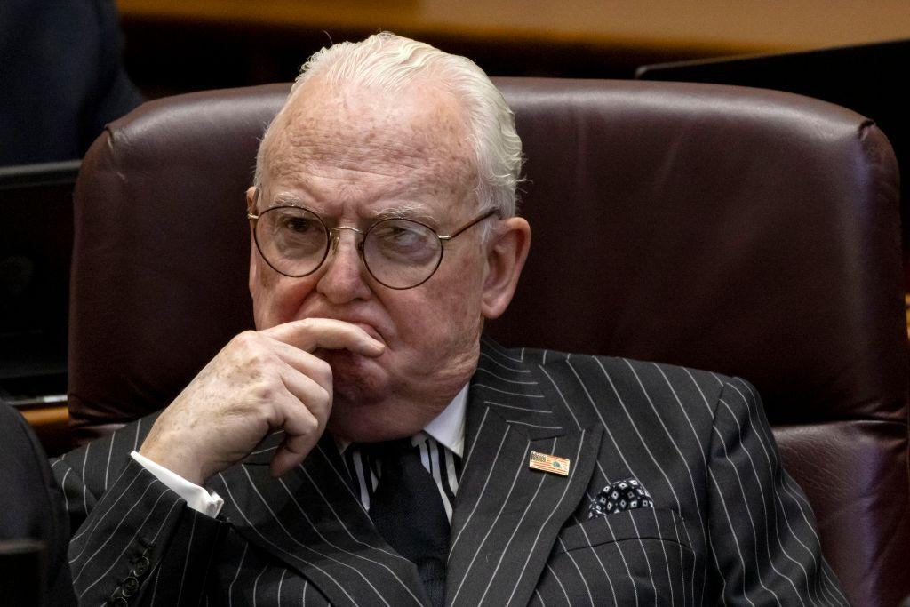 Ed Burke listens during a City Council meeting City Hall March 15