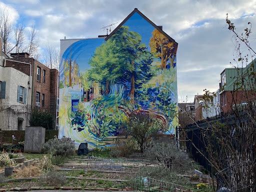 Picture of the mural “Garden of Delight” by David Guinn