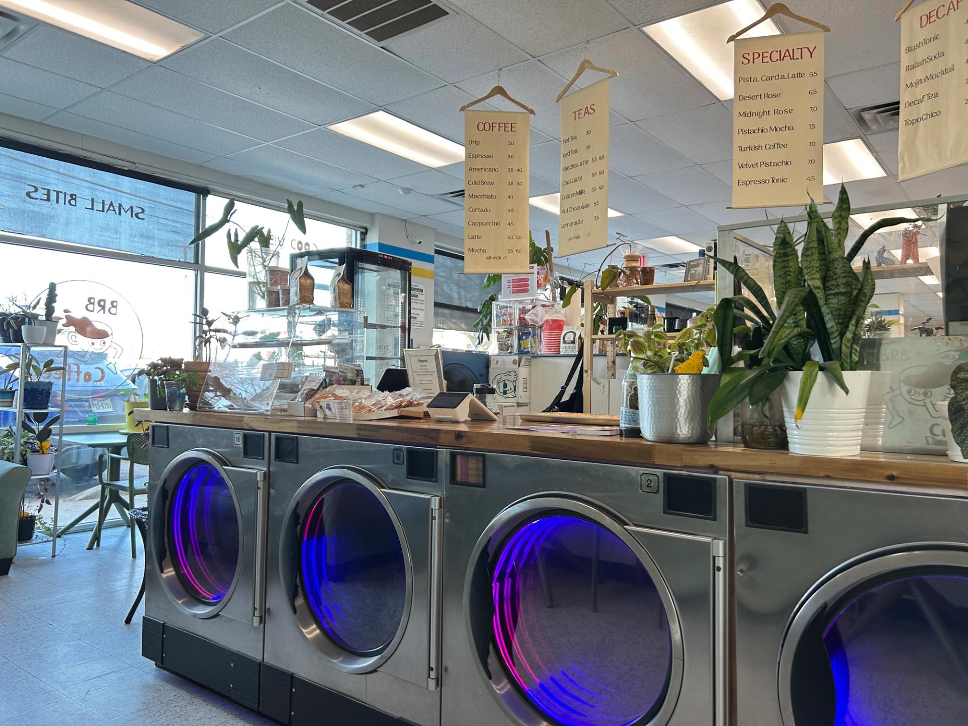 A row of washing machines.