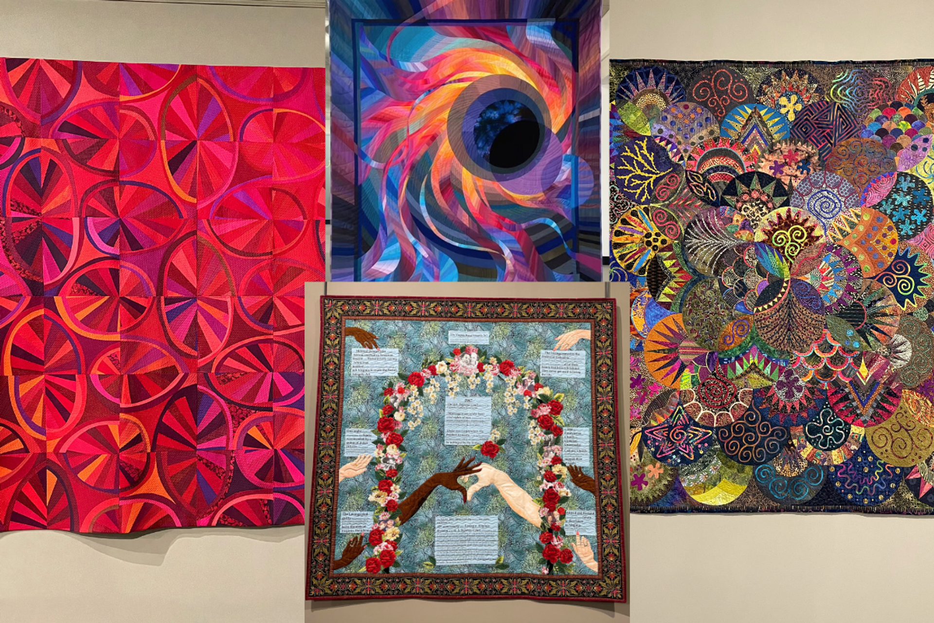 A variety of quilts from around the world at the National Quilt Museum in Paducah, KY.
