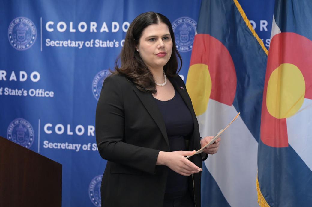 Colorado Secretary of State Jena Griswold’s office says a tech glitch accidentally made information of 133,449 confidential voters public. (Hyoung Chang/The Denver Post via Getty Images)