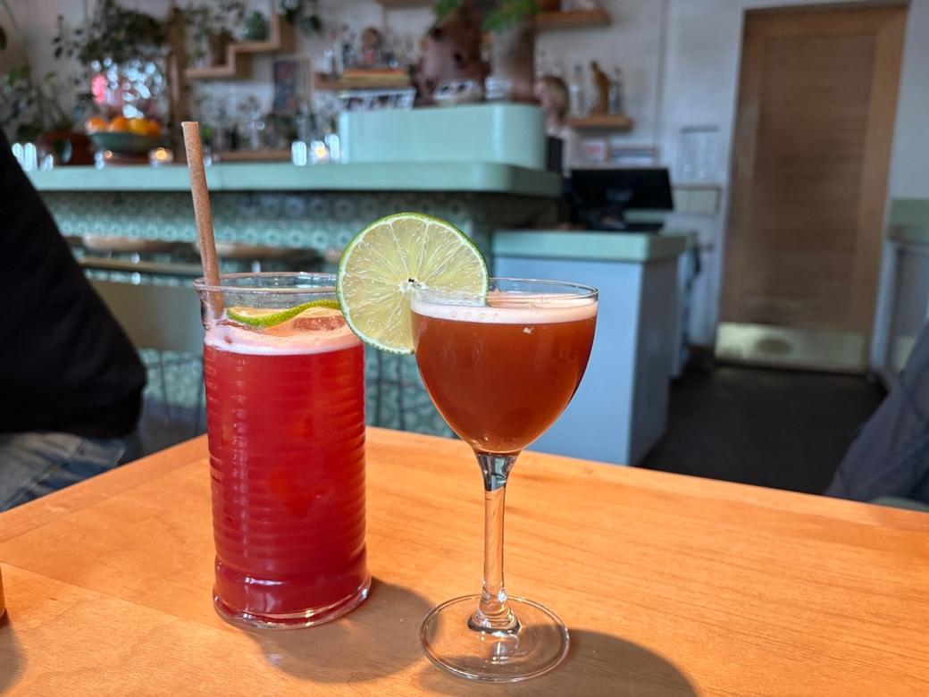 cocktails on a table