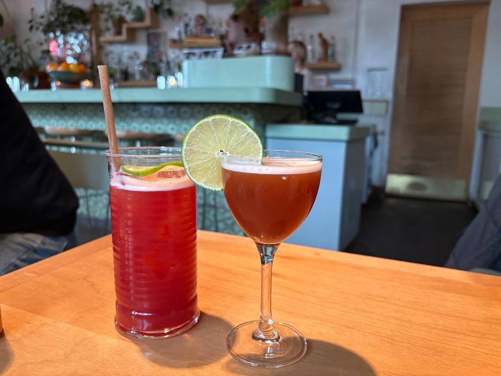 cocktails on a table