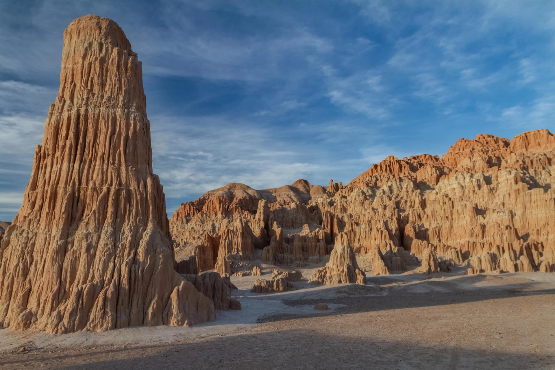 Rock formations in Cathedral Gorge State Park.