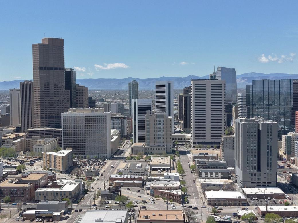 The Denver skyline, on a clear day.
