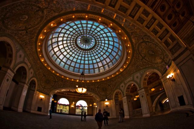 The Tiffany Dome at the Chicago Cultural Center in the Loop