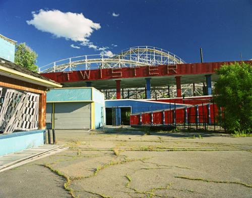 Remnants of the original Elitch Gardens amusement park four years after its closure and relocation.