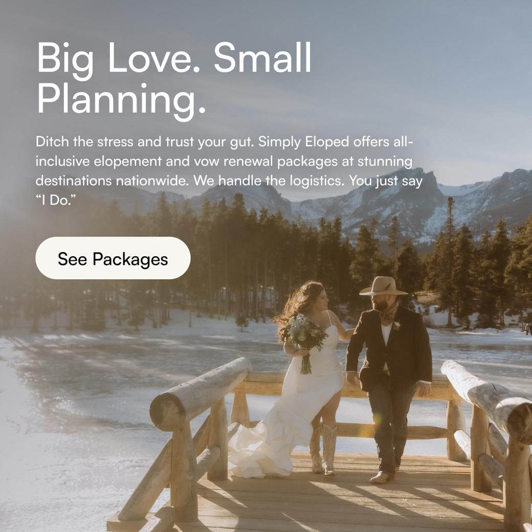 Big Love, Small Planning by Simply Eloped; A couple is posing for their wedding day