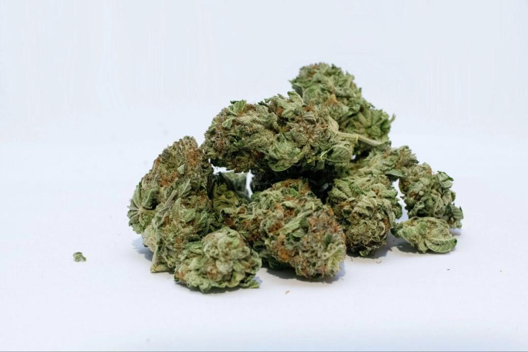 A close up of dried cannabis.