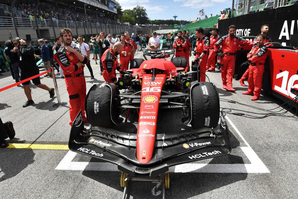 Photo of a Formula One pit.