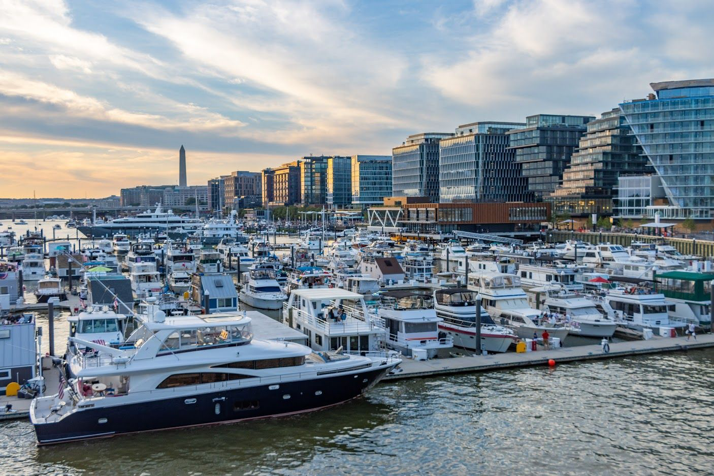 A view of the Wharf with some of phase two’s office spaces, the Pendry Hotel and The Tides apartments (far right). (Courtesy of the Wharf)