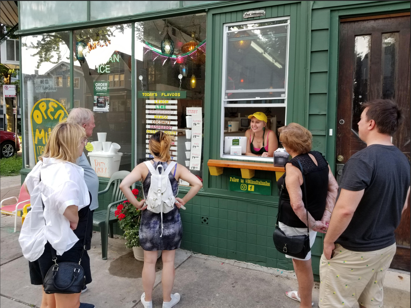 Newsletter editor Emmi Mack scoops Italian ice.