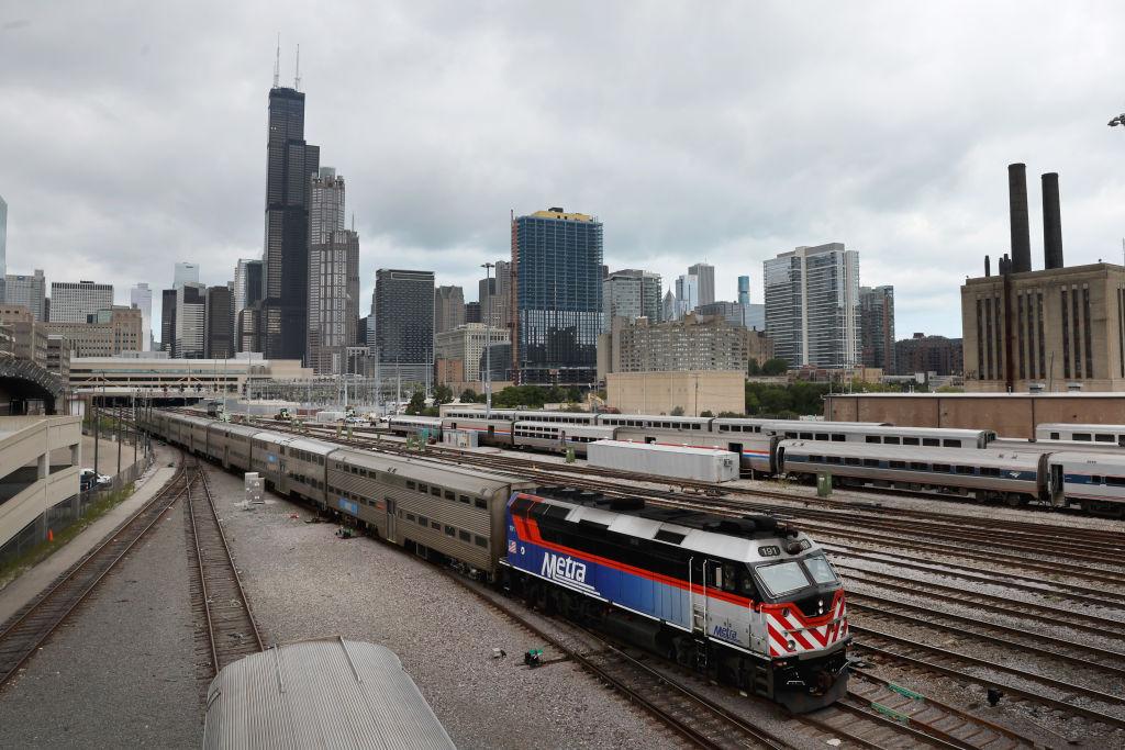 A Metra train in 2022