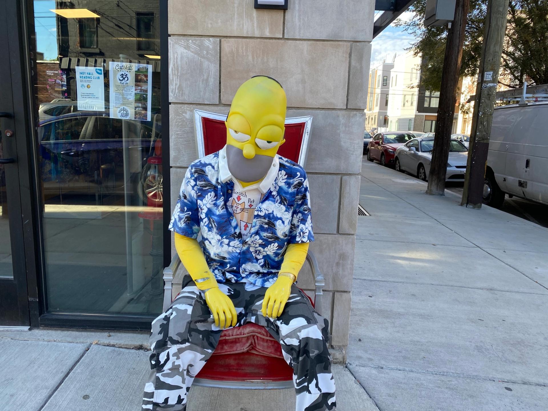 A Homer Simpson mannequin.