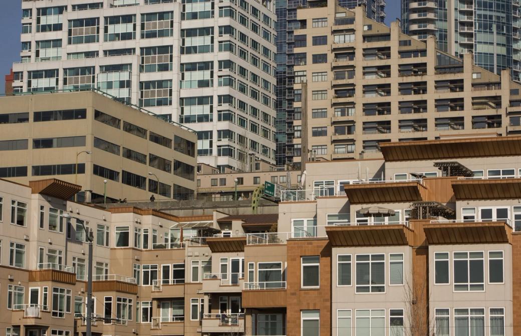 An image of high rises and apartments in downtown Seattle