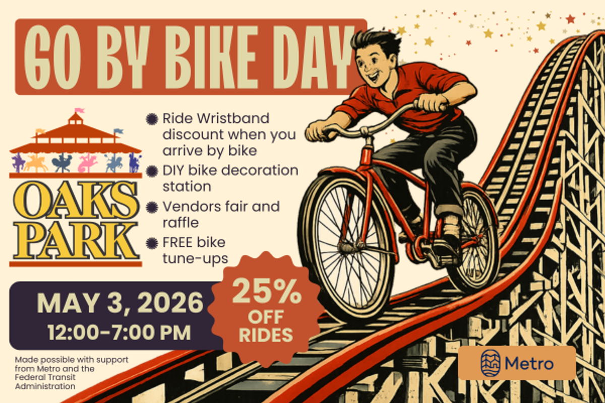 Display ad for Oaks Park Go by Bike Day