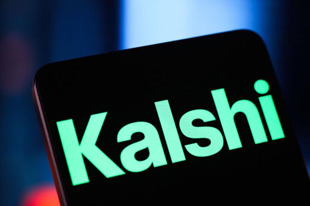 A photo of Kalshi’s app on a phone. 