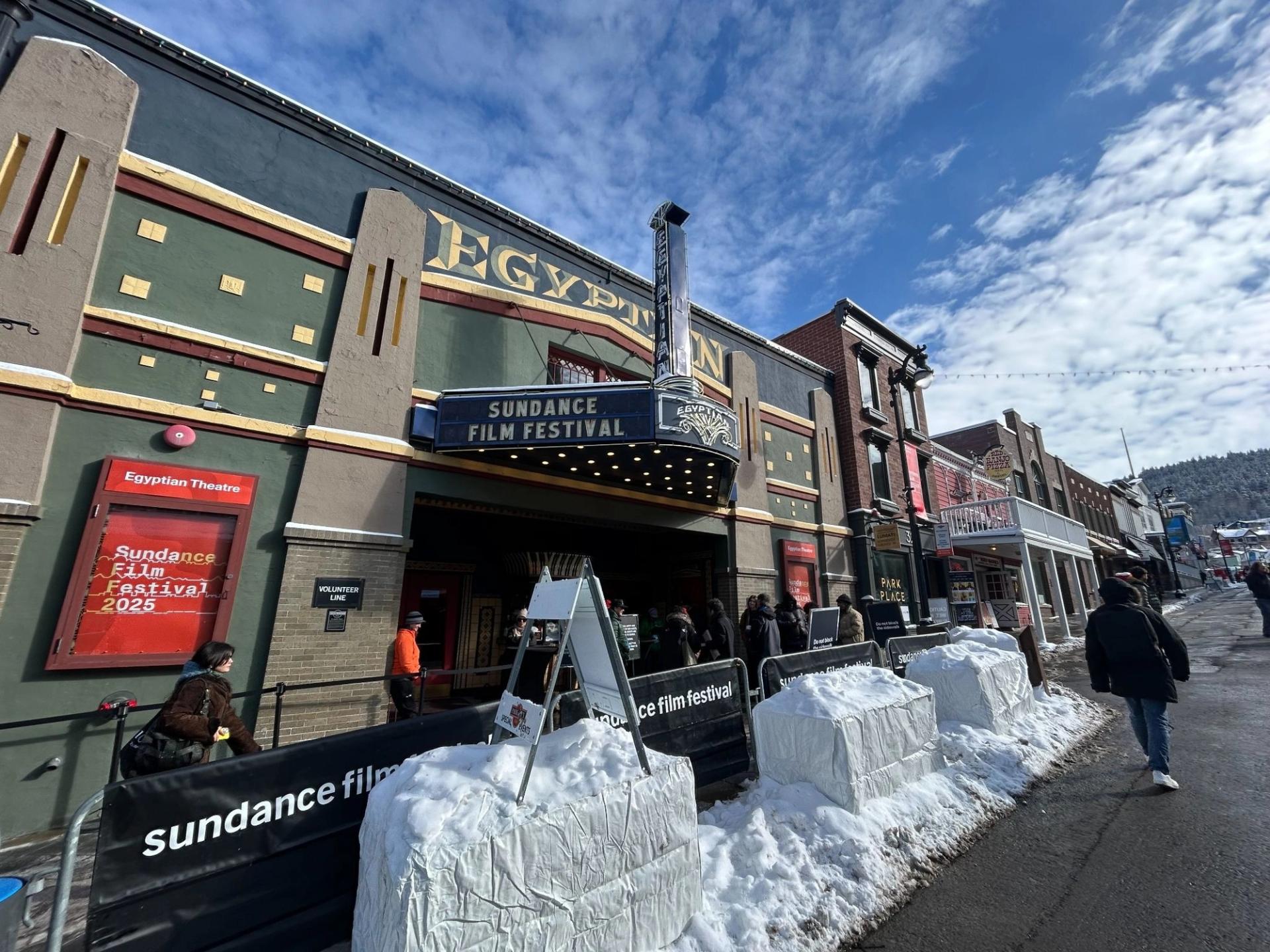Outside the Egyptian Theatre at the 2025 Sundance Film Festival.