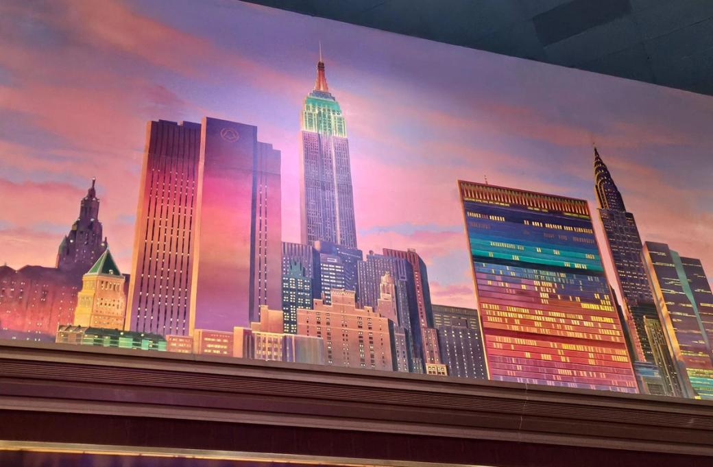 Mural of New York skyline