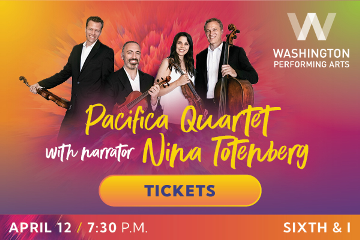 Display ad for Washington Performing Arts; Pacifica Quartet