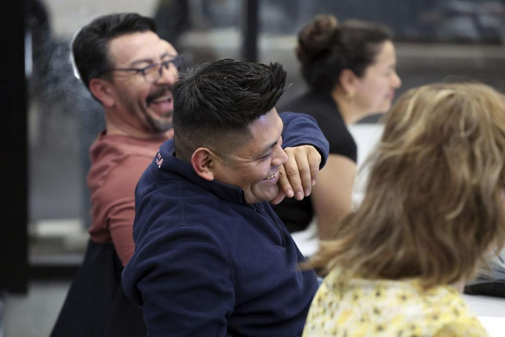 Spanish-speaking adult students at Poder Learning Center in Gage Park in 2023