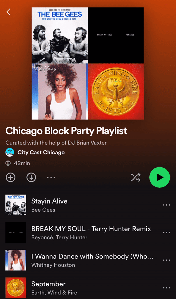 A Spotify playlist