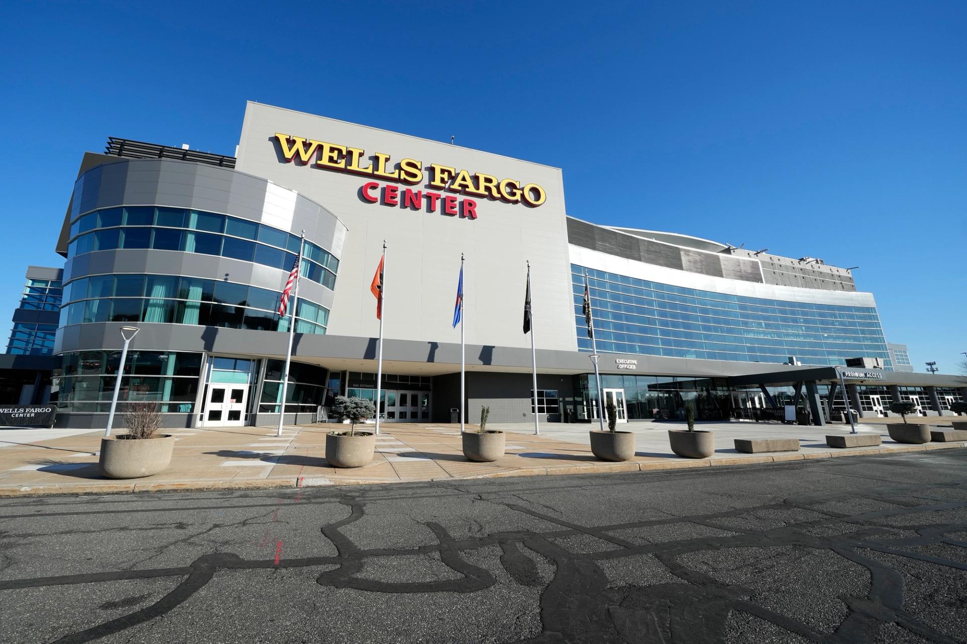 The outside of Wells Fargo Center.